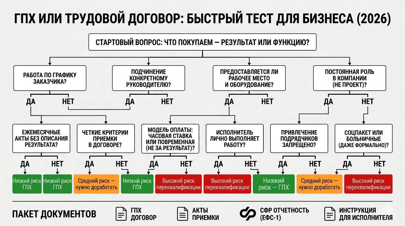 Дерево решений ГПХ или трудовой договор